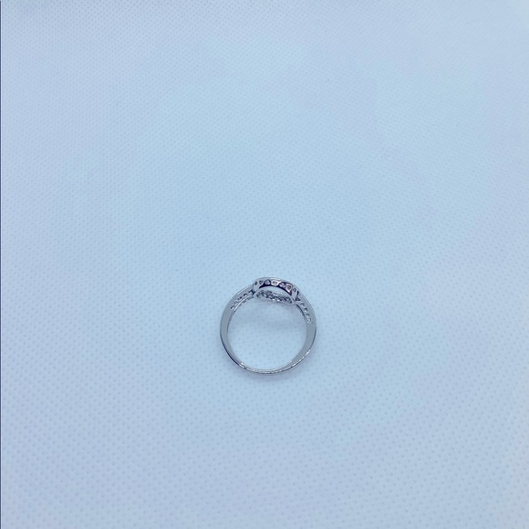 Stamped S925 White Sapphire Pave Open Circle Ring - Picture 5 of 5